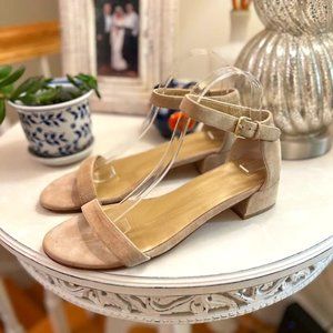 Stuart Weitzman Suede Ankle Strap Sandals - Size 8.5M